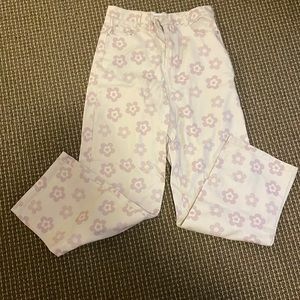 flower jeans